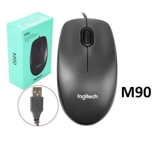 logitech m90 USB wired mouse view 2