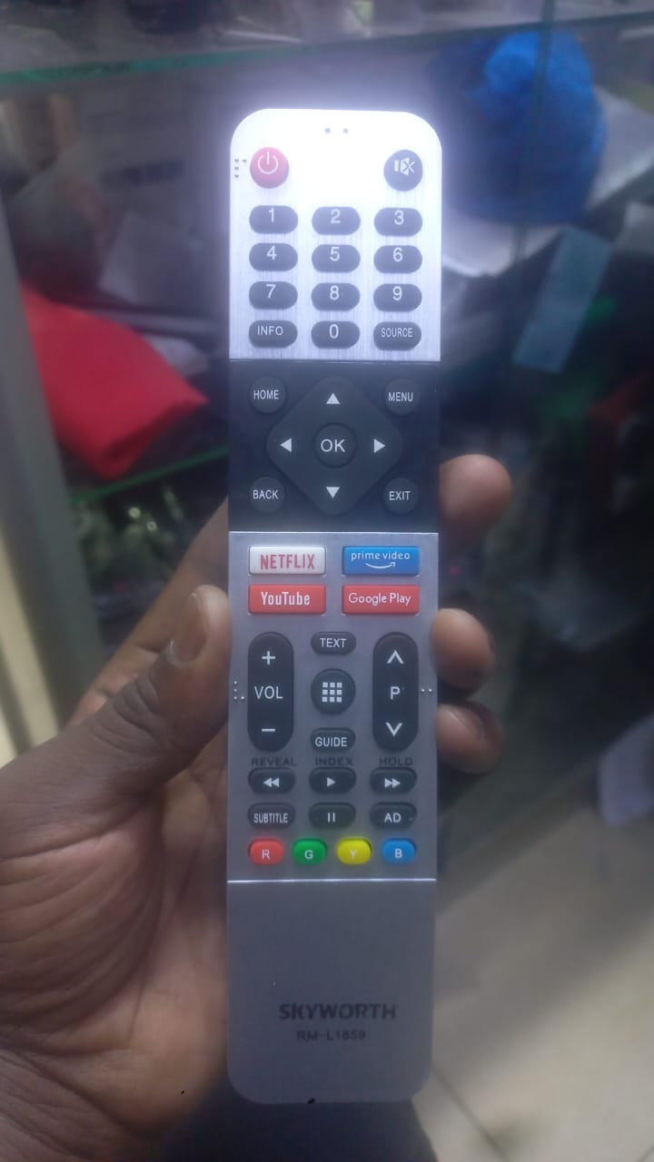Skyworth RM-L1659 Replacement TV Remote – Silver & Black view 1