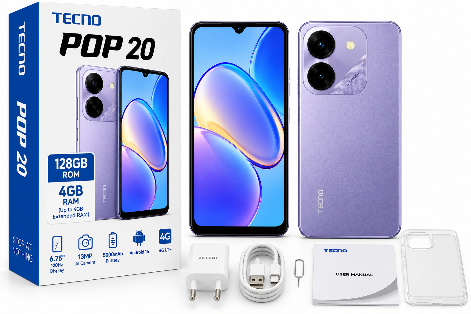 TECNO POP 20 128GB , 4GB RAM view 2