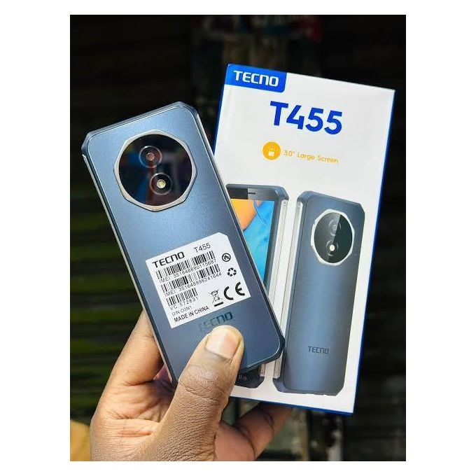 TECNO T455 Dual SIM Kabambe Phone – Long-Lasting Battery, FM Radio, Bluetooth, Camera & Built-in Torch