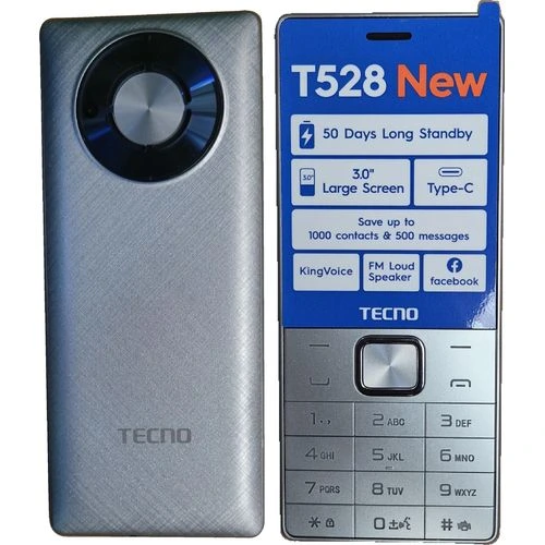TECNO T528 Dual SIM Kabambe Phone – 2.8″ Display, 2500mAh Battery, FM Radio & Camera